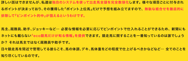 エコ競馬特徴