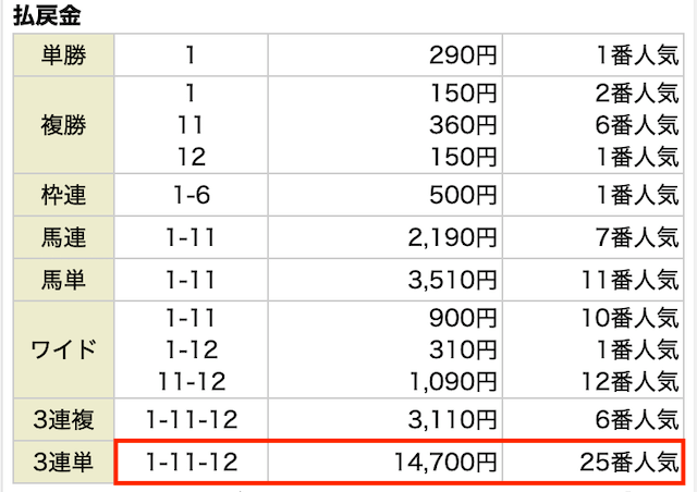 ホースクエスト有料予想の結果