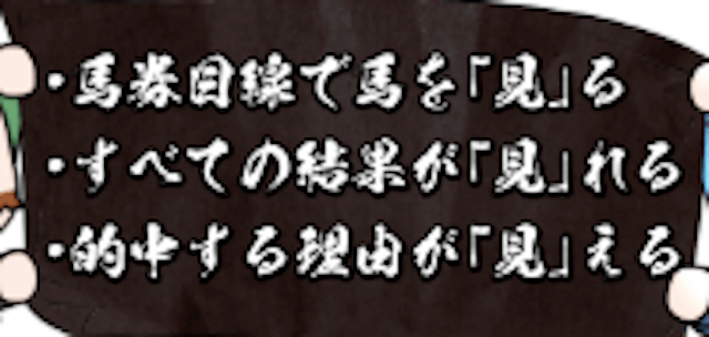 けいばーの特徴「馬券目線で馬を見る。すべての結果が見れる。的中する理由が見える。」