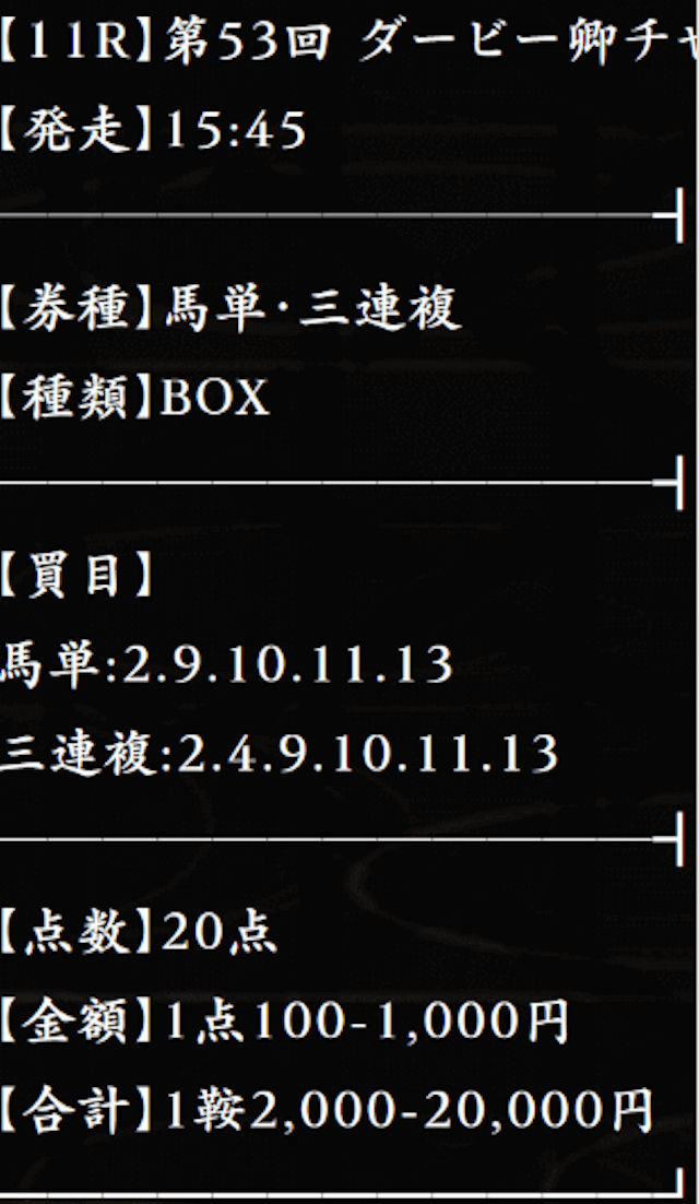 騏驎無料予想　2021年4月3日中山11R