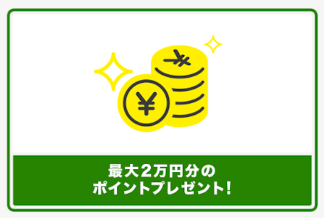 最大2万円分のポイントを付与