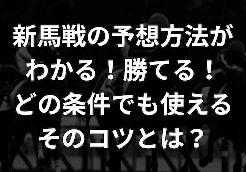 新馬戦の予想方法がわかる!勝てる!どの条件でも使えるそのコツとは