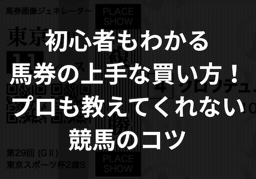 初心者もわかる馬券な上手な買い方!プロも教えてくれない競馬のコツ