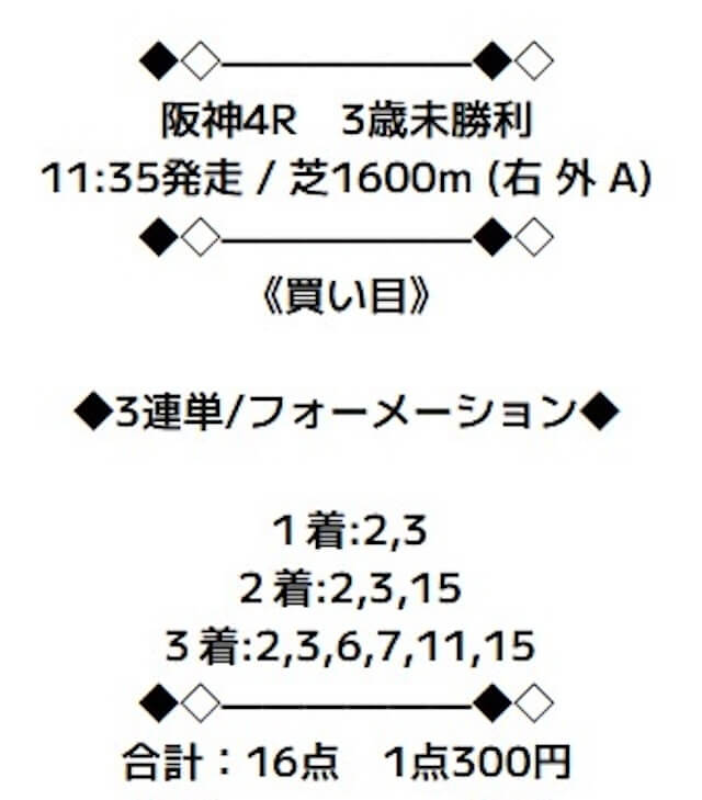 2025年09月06日のニジュウマルの有料予想の買い目。