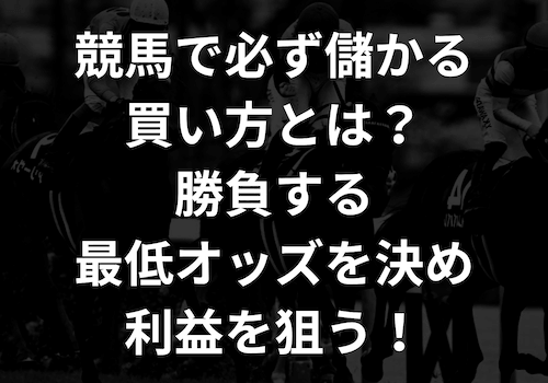 競馬で必ず儲かる買い方とは？勝負する最低オッズを決め利益を狙う！